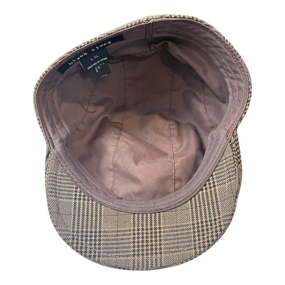 Black Rivet Newsboy Hat Plaid Cap Paperboy Golf Driver Size L XL - Picture 3 of 4